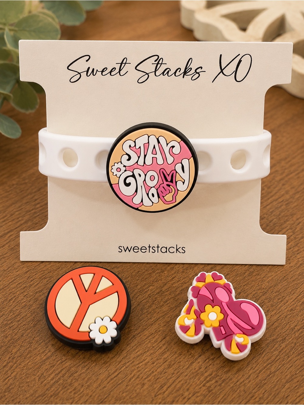 Stay Groovy Jelly Pop Bracelet in White
